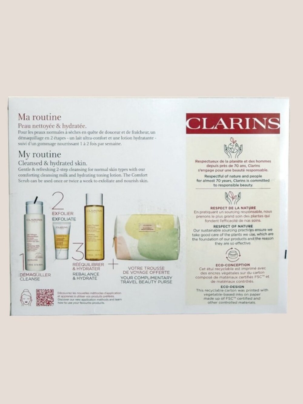 Clarins 3-Pc Cleansing Essentials Set + Travel Beauty Case New - Picture 4 of 4